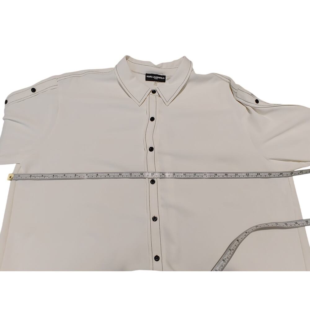 Karl Lagerfeld Paris Button Down Shirt Dress Long Sleeve White Minimalist XL - Picture 5 of 6